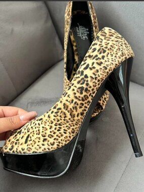 Leopard print high heels